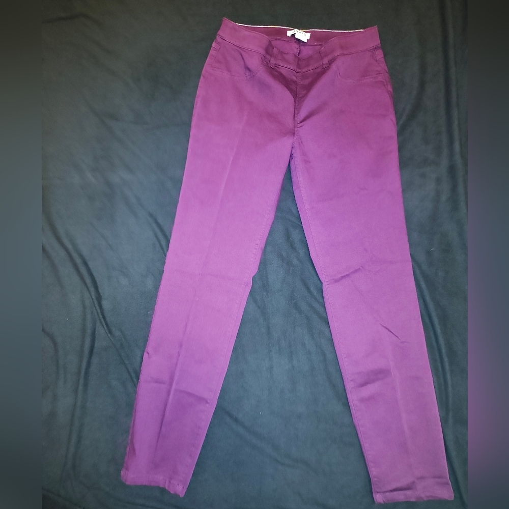 NWT Orvis Ladies Size 6 Burgundy Plum Stretch Pull On Jeans Pants Designer New